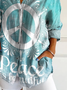 Women Hippie Long Sleeve Shirt Spring/Fall Buckle Shirt Collar Daily Casual Top