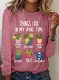 Women Text Letters Long Sleeve Blouse Spring/Fall Crew Neck Daily Casual Top
