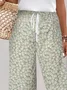 Women Floral Fifth Pants Pant Casual Summer Trousers