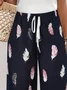 Women Feather Fifth Pants Pant Casual Summer Trousers