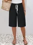 Women Plain Fifth Pants Pant Casual Summer Trousers