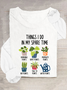 Women Text Letters Long Sleeve Blouse Spring/Fall Crew Neck Daily Casual Top