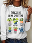 Women Text Letters Long Sleeve Blouse Spring/Fall Crew Neck Daily Casual Top