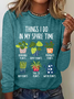 Women Text Letters Long Sleeve Blouse Spring/Fall Crew Neck Daily Casual Top