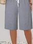 Women Striped Fifth Pants Pant Casual Summer Trousers