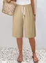 Women Plain Fifth Pants Pant Casual Summer Trousers