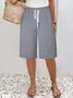 Women Striped Fifth Pants Pant Casual Summer Trousers