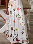 Women Floral Sleeveless Summer Printing Dress V Neck Daily Casual Maxi Slip Dress X-Line Dress