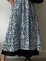 Women Floral Half Sleeve Summer Printing Dress V Neck Daily Casual Maxi A-Line Dress