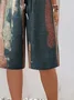 Women Abstract Fifth Pants Pant Casual Summer Trousers