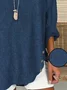 Women Faux Denim Print Graphic Long Sleeve Blouse Spring/Fall Printing V Neck Daily Casual Top