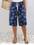 Women Floral Fifth Pants Pant Casual Summer Trousers