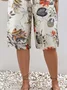 Women Floral Fifth Pants Pant Casual Summer Trousers