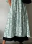 Women Floral Half Sleeve Summer Printing Dress V Neck Daily Casual Maxi A-Line Dress