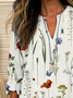 Women Floral Long Sleeve Blouse Spring/Fall Printing V Neck Daily Casual Top
