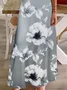 Women Floral Sleeveless Summer Printing Dress V Neck Daily Casual Maxi Slip Dress X-Line Dress