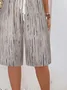 Women Striped Fifth Pants Pant Casual Summer Trousers