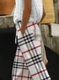 Women Plaid Long Pant Casual Spring/Fall Trousers
