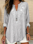 Women Floral Long Sleeve Blouse Spring/Fall Printing V Neck Daily Casual Top