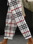 Women Plaid Long Pant Casual Spring/Fall Trousers