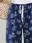 Women Floral Fifth Pants Pant Casual Summer Trousers