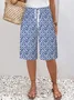Women Floral Fifth Pants Pant Casual Summer Trousers