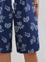Women Floral Fifth Pants Pant Casual Summer Trousers