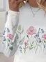 Women Floral Long Sleeve Tee T-shirt Crew Neck Printing Casual Spring/Fall Graphic Tee Top