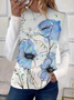Women Floral Long Sleeve Tee T-shirt Crew Neck Printing Casual Spring/Fall Graphic Tee Top