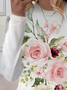 Women Floral Long Sleeve Tee T-shirt Crew Neck Printing Casual Spring/Fall Graphic Tee Top