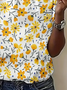 Women Floral Short Sleeve Tee T-shirt Crew Neck Printing Casual Summer Graphic Tee Top