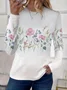Women Floral Long Sleeve Tee T-shirt Crew Neck Printing Casual Spring/Fall Graphic Tee Top