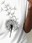 Women Floral Short Sleeve Tee T-shirt Crew Neck Printing Casual Summer Graphic Tee Top