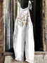 Women Floral Spaghetti Sleeveless Casual Summer Cotton Jumpsuit