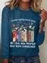 Women Text Letters Long Sleeve Blouse Spring/Fall Crew Neck Daily Casual Top