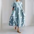 Women Animal Short Sleeve Summer Dress Crew Neck Daily Casual Maxi A-Line Dress