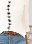 Women Floral Three Quarter Sleeve Blouse Spring/Fall Printing Notched Daily Casual Top