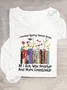 Women Text Letters Long Sleeve Blouse Spring/Fall Crew Neck Daily Casual Top