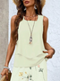 Women Floral Printing Two-Piece Set Daily Sleeveless Casual Summer Top With Pants Matching Set