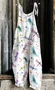 Women Floral Spaghetti Sleeveless Casual Summer Cotton Jumpsuit