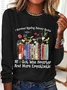 Women Text Letters Long Sleeve Blouse Spring/Fall Crew Neck Daily Casual Top