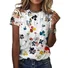Women Floral Short Sleeve Tee T-shirt Crew Neck Casual Summer Top