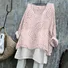 Women Paisley Long Sleeve Tee T-shirt V Neck Vintage Spring/Fall Top