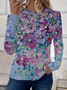 Women Floral Long Sleeve Tee T-shirt Crew Neck Printing Casual Spring/Fall Graphic Tee Top