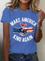 Women Text Letters Short Sleeve Tee T-shirt Crew Neck Casual Summer Top