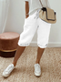 Women Plain Fifth Pants Pant Casual Summer Trousers