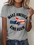 Women Text Letters Short Sleeve Tee T-shirt Crew Neck Casual Summer Top