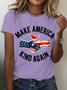 Women Text Letters Short Sleeve Tee T-shirt Crew Neck Casual Summer Top