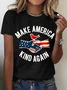Women Text Letters Short Sleeve Tee T-shirt Crew Neck Casual Summer Top