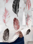 Women Feather Long Sleeve Tee T-shirt Crew Neck Printing Casual Spring/Fall Graphic Tee Top